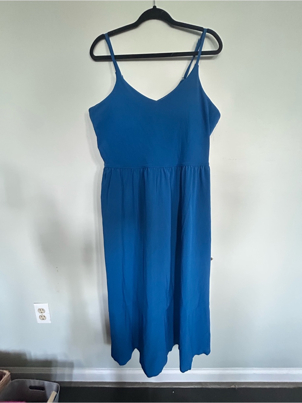 Athleta Teal-Blue Spaghetti-Strap Midi Dress